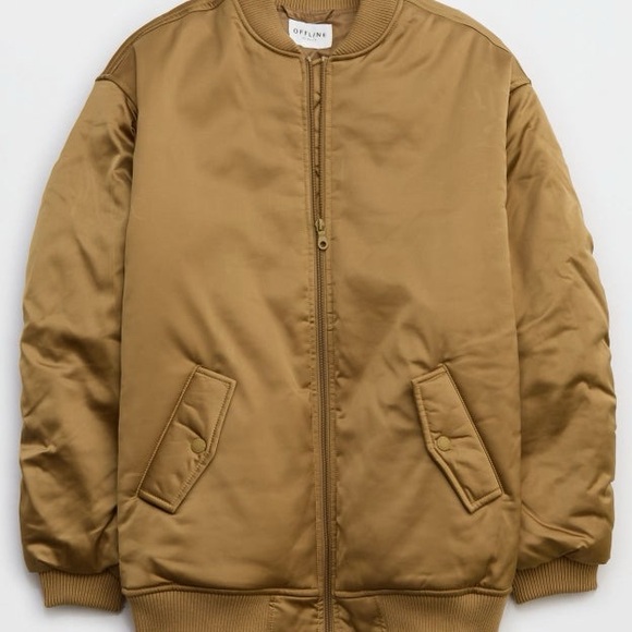 Aerie Satin Bomber Jacket, S/M, NWOT - Picture 4 of 8